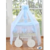 Deluxe Kribbe met Rieten Babymand Blauw Amelie