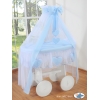 Deluxe Kribbe met Rieten Babymand Blauw Amelie