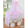 Deluxe Kribbe met Rieten Babymand Roze Amelie