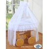 Deluxe Kribbe met Rieten Babymand Wit Engel