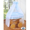 Deluxe Rotan Babywieg met Sluier  Blauw Bellamie Voor Jongens