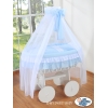 Deluxe Wieg met Rieten Babymand Blauw Bellamie