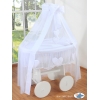 Deluxe Wieg met Rieten Babymand Wit Amelie