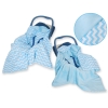 Dubbelzijdig Deken voor Baby-Autozitje Blauw Zigzag