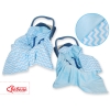 Dubbelzijdig Deken voor Baby-Autozitje Blauw Zigzag