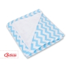Dubbelzijdig Deken voor Baby-Autozitje Wit Blauw Zigzag