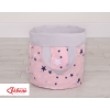 Dubbelzijdige Speelgoedmand M Blauw Roze Grijs Sterren