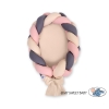 Gevlochten Babynest Geknoopte Bedbumper & Matras 2 in 1 Beige Antraciet Stofroze