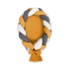 Gevlochten Babynest Geknoopte Bedbumper & Matras 2 in 1 Wit Antraciet Honing Mosterd