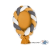 Gevlochten Babynest Geknoopte Bedbumper & Matras 2 in 1 Wit Antraciet Honing Mosterd