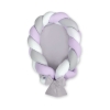Gevlochten Babynest Geknoopte Bedbumper & Matras 2 in 1 Wit Grijs Purper