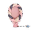 Gevlochten Bedrand Babynestje 2 in 1 Beige Antraciet Stofroze