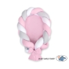 Gevlochten Bedrand Babynestje 2 in 1 Roze Wit Grijs
