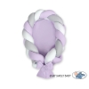 Gevlochten Bedrand Babynestje 2 in 1 Wit Grijs Purper