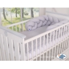 Gevlochten Box-Bedbumper Ledikant 180 cm Grijs