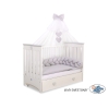 Gevlochten Box-Bedbumper Ledikant 180 cm Grijs