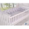 Gevlochten Box-Bedbumper Ledikant 180 cm Grijs