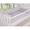 Gevlochten Box-Bedbumper Ledikant 180 cm Grijs
