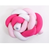Gevlochten Box-Bedbumper Ledikant 180 cm Roze Wit