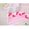 Gevlochten Box-Bedbumper Ledikant 180 cm Roze Wit