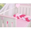 Gevlochten Box-Bedbumper Ledikant 180 cm Roze Wit