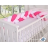Gevlochten Box-Bedbumper Ledikant 180 cm Roze Wit