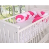 Gevlochten Box-Bedbumper Ledikant 180 cm Roze Wit