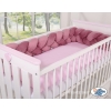 Gevlochten Box-Bedbumper Ledikant 180 cm Stofroze