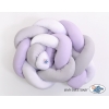Gevlochten Box-Bedbumper Ledikant 180 cm Wit Grijs Purper