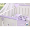 Gevlochten Box-Bedbumper Ledikant 180 cm Wit Grijs Purper
