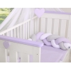 Gevlochten Box-Bedbumper Ledikant 180 cm Wit Grijs Purper
