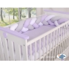 Gevlochten Box-Bedbumper Ledikant 180 cm Wit Grijs Purper
