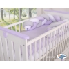 Gevlochten Box-Bedbumper Ledikant 180 cm Wit Grijs Purper