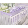Gevlochten Box-Bedbumper Ledikant 180 cm Wit Grijs Purper
