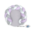 Gevlochten Donut & Bedbumper Speelmat 2 in 1 Wit Grijs Purper