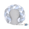 Gevlochten Donut & Bedomrandung Speelmat 2 in 1 Wit Grijs Blauw