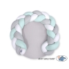 Gevlochten Donut & Bedrand met Speelmat 2 in 1 Mint Wit Grijs