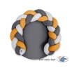 Gevlochten Donut Kussen voor Baby / Speelmat 2 in 1 Grijs Antraciet Honing Mosterd