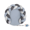 Gevlochten Donut Kussen voor Baby / Speelmat 2 in 1 Grijs Antraciet Pastelblauw