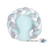 Gevlochten Donut Kussen voor Baby / Speelmat 2 in 1 Mint Wit Grijs