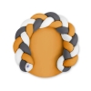 Gevlochten Donut Kussen voor Baby / Speelmat 2 in 1 Wit Antraciet Honing Mosterd