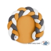 Gevlochten Donut Kussen voor Baby / Speelmat 2 in 1 Wit Antraciet Honing Mosterd