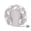 Gevlochten Donut Kussen voor Baby / Speelmat 2 in 1 Wit Grijs