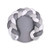 Gevlochten Donut Kussen voor Baby / Speelmat 2 in 1 Wit Grijs Antraciet
