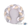 Gevlochten Donut Kussen voor Baby / Speelmat 2 in 1 Wit Grijs Beige