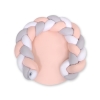Gevlochten Donut Kussen voor Baby / Speelmat 2 in 1 Wit Grijs Poederroze