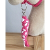 Gevlochten Touw voor Stokpaardje Hobby Horse Wit - Donker Roze