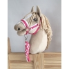 Gevlochten Touw voor Stokpaardje Hobby Horse Wit - Donker Roze