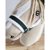Halster voor Stokpaardje Hobby Horse Khaki met witte Bont