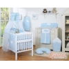 Hemeltje van Tule voor Babybed - Harten Blauw Bloemenweide Bloemen